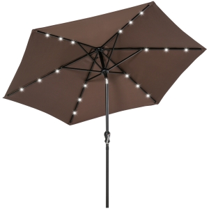 Parasol lumineux LED hexagonal inclinable dim. 2,68L x 2,68l x 2,4H m