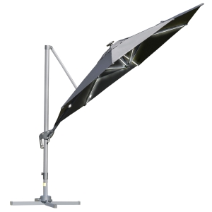 Parasol déporté LED octogonal inclinable pivotant 360°
