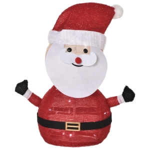 Père Noël Lumineux LED 51H cm - 30 LEDS 3 clignotantes - blanc froid