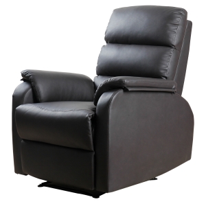 Fauteuil relax inclinable revêtement synthétique brun foncé