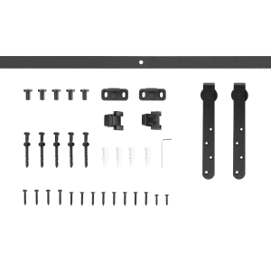 Kit de porte coulissante système galandage acier noir