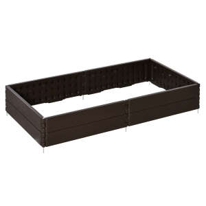 Outsunny Plastic 6 Panels Raised Garden Bed for Flower, Herb, Veggie Cultivation Planter