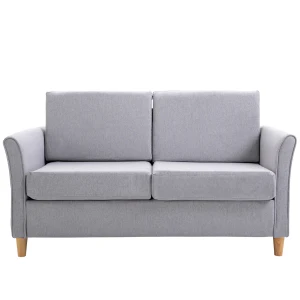 HOMCOM Sofa Double Seat Compact Loveseat Couch Living Room Furniture with Armrest Blue