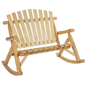 Outsunny Fauteuil à Bascule Adirondack 2 Places en Pin