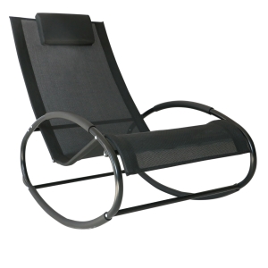 Outsunny Orbital Zero Gravity Rocking Chair, 105Lx62Wx88H cm,Texteline-Black
