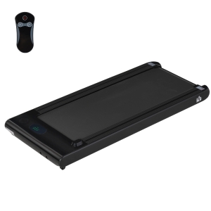 HOMCOM Cinta de Correr Eléctrica 1-6km/h Cinta de Andar Portátil con Pantalla LED Control Remoto Ruedas de Transporte para Casa Oficina 134x58x10 cm Negro