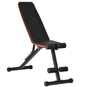 HOMCOM Banco de Pesas Ajustable en Altura 2 en 1 Banco de Mancuerna de Acero con Respaldo Inclinable en 7 Posiciones para Fitness Entrenamiento en Hogar Gimnasio Carga 120 kg Negro