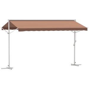 Outsunny Standmarkise, Neigungsverstellbar, Farbe: Braun, 4,5 x 3,4 m