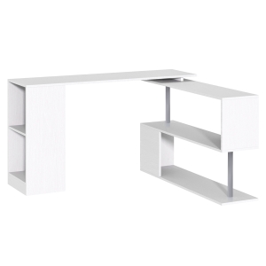Homcom Bureau Informatique Design Contemporain Blanc 120 x 140 x 78 cm