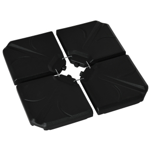 Outsunny Base per Ombrellone 4 Pezzi in Plastica Riempibili con Acqua e Sabbia, Nero