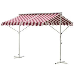 Outsunny Store Double Pente Rouge 2,95 x 2,95 x 2,6 m