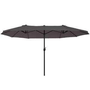 Outsunny Ombrellone Parasole da Giardino Esterno Tessuto Poliestere Grigio