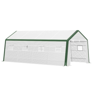 Outsunny Serra da Giardino Serre Agricole con 8 Finestre Copertura in PE Struttura in Acciaio 600x300x240cm