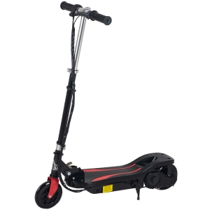HOMCOM Patinete Scooter Eléctrico Plegable para Niños y Adolescentes Máx. 50 kg con Altura Ajustable Interruptor de Arranque y Frenos 75x36x82-93 cm Negro