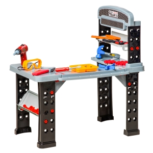 HOMCOM 79 Pcs Kids Toy Workbench Set Pretend Play w/ Realistic Tools Electric Drill