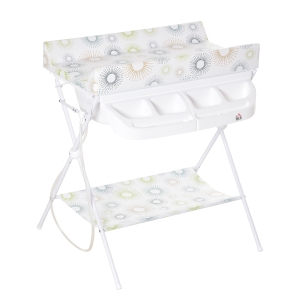 HOMCOM Baby Changing Table 2-IN-1 Diaper Bathing Station Multi-function Nursery Organizer Large Storage Racks for Newborn Infant, White