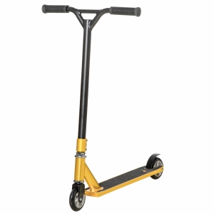 HOMCOM Stunt Scooter, 360° Entry Level Tricks Scooter w/ Lightweight Aluminium Deck and ABEC 7 Bearing, For Age 14+ Beginners, Gold Tone