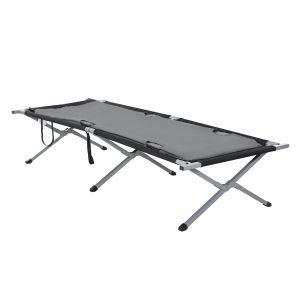 Outsunny Folding Camping Bed Portable Outdoor Single Person Wide Sleeping w/ Air Cushion & Carrying Bag