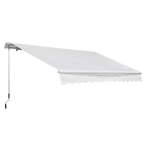 11'L x 8'W Manual Retractable Patio Awning Deck Sunshade Shelter Outdoor Window/Door Canopy Aluminum