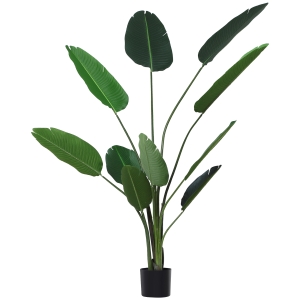 OUTSUNNY Artificial Traveller's Palm Tree Decorative Plant 10 Leaves w/ Nursery Pot Home Décor