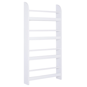 HOMCOM Wood Wall/Standing Magazine Holders Book Rack Shelf 4 Tiers Space Saving Design Water Resist Home Office Decoration
