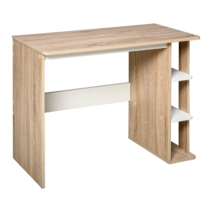 HOMCOM 2-in-1 Design Desk and 3-Tier Shelf Comb with Ample Storage Space, Wide Tabletop for Living Room, Bedroom, Office, Dorm