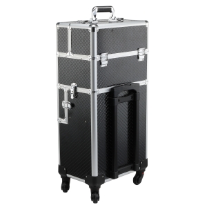 HOMCOM Large Professional Universal Rolling Full Makeup Travel Trolley Case 79cm W/ Key