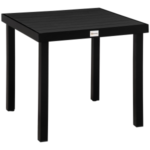 Outsunny Gartentisch für 4 Personen Aluminium 80 cm x 80 cm x 74 cm Schwarz