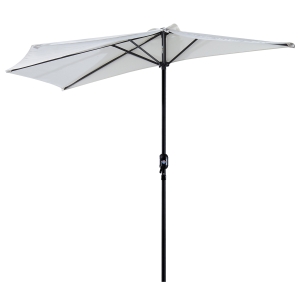 Outsunny Ombrellone Semicircolare Impermeabile Protezione UV Bianco 269 x 138 x 236cm