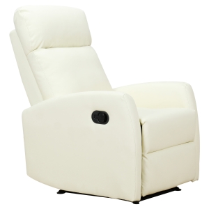 Homcom Poltrona Relax Reclinabile Ergonomica Ecopelle 65 × 92 × 100cm Crema