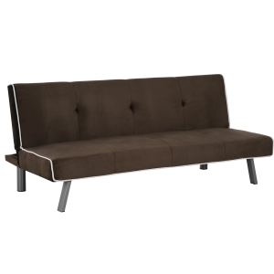 Homcom Divano Letto Reclinabile con Struttura in Legno Marrone 170 x 76 x 72.5cm