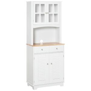 HOMCOM Credenza Alta per Cucina Mobile Buffet in Legno Bianco