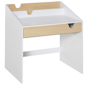HOMCOM Scrivania con Libreria Salvaspazio per Bimbi Tavolo per Bambini Bianco