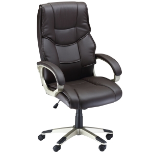 HOMCOM PU Leather Ergonomic Executive Office Desk Chair Brown