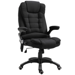 Vinsetto Burlap 7 - Point Massage Office Chair Recliner Chair 130°Relax Head - Black