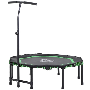 HOMCOM Mini Hexagon Steel Frame Trampoline w/ Adjustable Handle Green