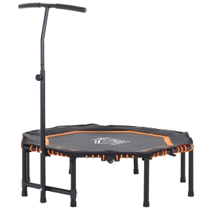 HOMCOM Mini Hexagon Steel Frame Trampoline w/ Adjustable Handle Orange