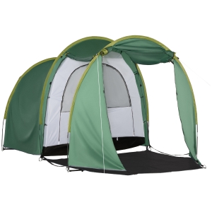 Outsunny Cort pentru Camping 4-6 Persoane cu 2 Spatii, 410x240x195cm, Verde