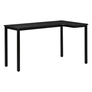 HOMCOM L-Shaped Gaming Desk, Computer Corner Desk, Home Office Workstation with Cable Management, 145 x 81 x 76cm, Black