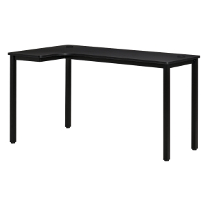 HOMCOM L-Shaped Corner Desk Wood Large PC Gaming Desk 145 x 81 x 76cm Black