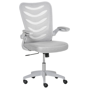 Vinsetto Sedia da Ufficio Ergonomica, Poltrona Girevole, Altezza Regolabile e Braccioli Sollevabili, 58.5x58x94.5-103.5cm, Grigio