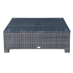 Outsunny Table Basse de Jardin en Métal Marron 85 x 50 x 39 cm