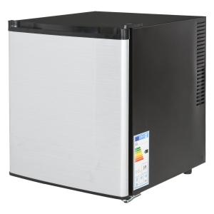 HOMCOM 5-20°C 50L Mini Square Fridge, Black & Silver Tone