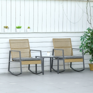 Ensemble de jardin 3 pièces style colonial métal résine