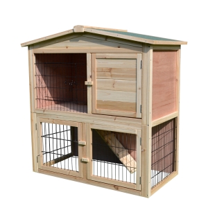 PawHut Konijnenhok konijnenkooi kippenhok hok voor konijnen cavia's 3 deuren