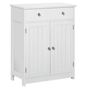 kleankin 75x60cm Freestanding Bathroom Storage Cabinet Unit w/ 2 Drawers Cupboard