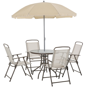 Ensemble salon de jardin 6 pcs - acier époxy café textilène polyester