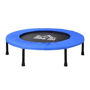 HOMCOM Trampolino Elastico per Jumping Fitness e Allenamento a Casa con Molle e Struttura in Acciaio - Nero/Blu
