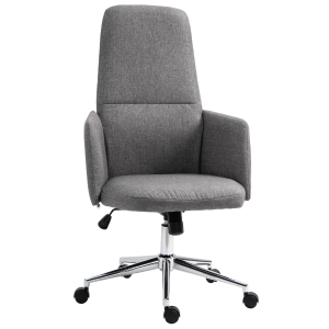 Fauteuil de bureau manager pivotant réglable métal tissu gris