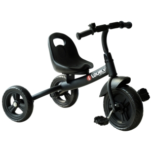Homcom Tricycle Enfants Multi-Équipé en Métal Noir 74 x 49 x 55 cm
